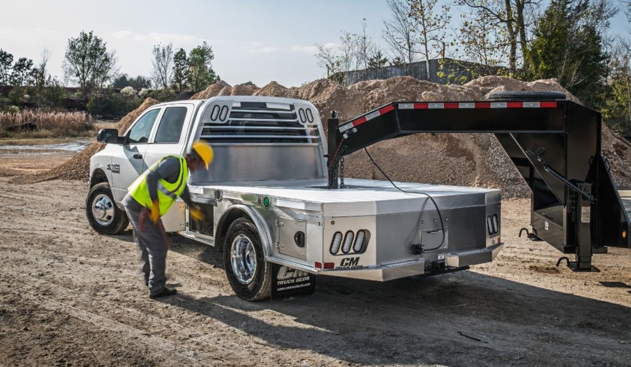 Truck with CM Truck Beds flatbed