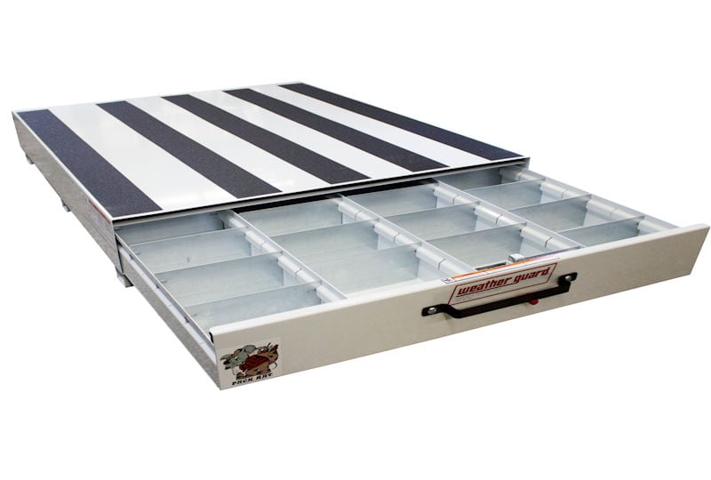 Pull out truck bed storage drawers